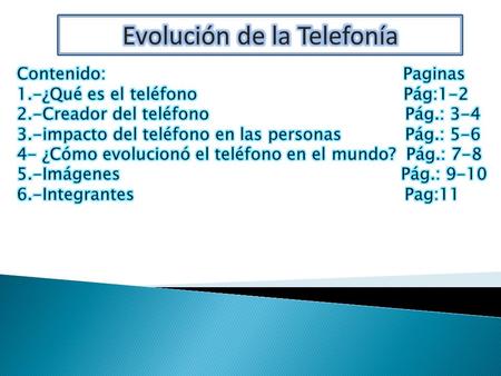 Evolución de la Telefonía