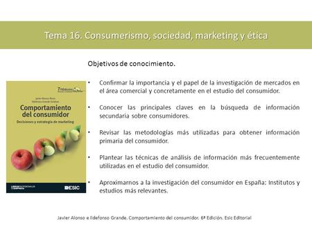 Tema 16. Consumerismo, sociedad, marketing y ética