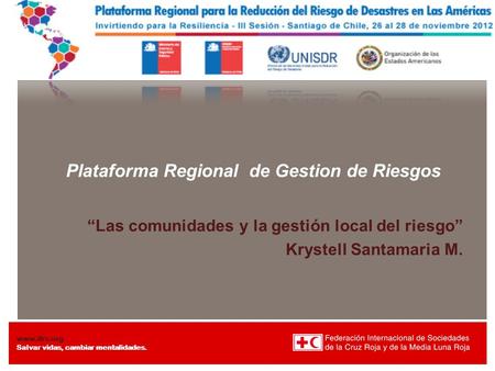 Plataforma Regional de Gestion de Riesgos