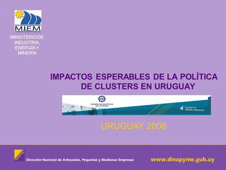 IMPACTOS ESPERABLES DE LA POLÍTICA DE CLUSTERS EN URUGUAY