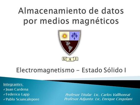 Almacenamiento de datos por medios magnéticos