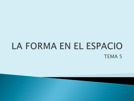 LA FORMA EN EL ESPACIO TEMA 5.