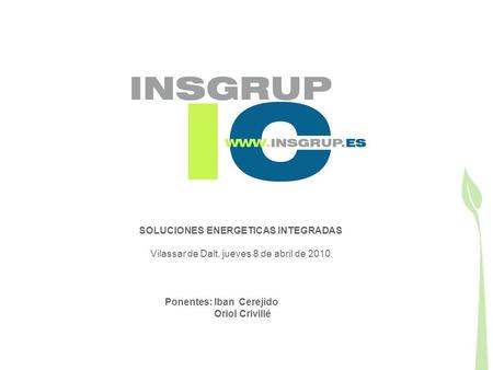 SOLUCIONES ENERGETICAS INTEGRADAS