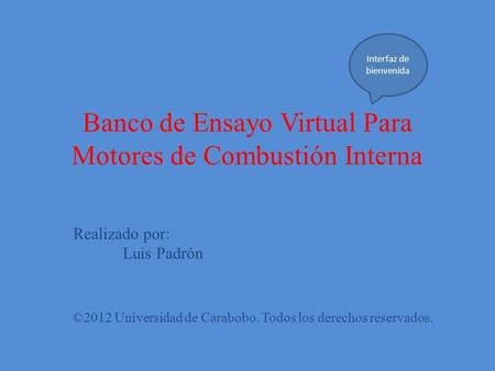 Banco de Ensayo Virtual Para Motores de Combustión Interna