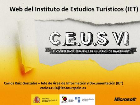 Web del Instituto de Estudios Turísticos (IET)