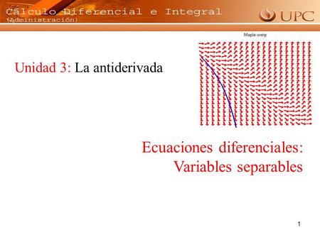 Ecuaciones diferenciales: Variables separables
