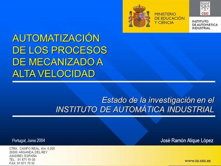 AUTOMATIZACIÓN DE LOS PROCESOS DE MECANIZADO A ALTA VELOCIDAD