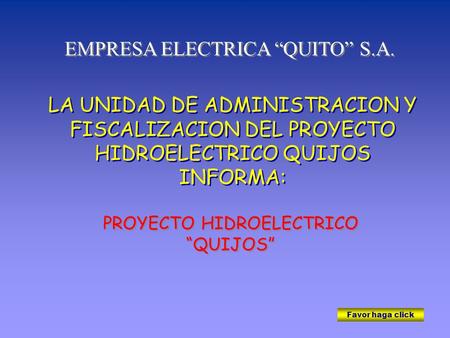 EMPRESA ELECTRICA “QUITO” S.A.