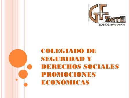 COLEGIADO DE SEGURIDAD Y DERECHOS SOCIALES PROMOCIONES ECONÓMICAS.