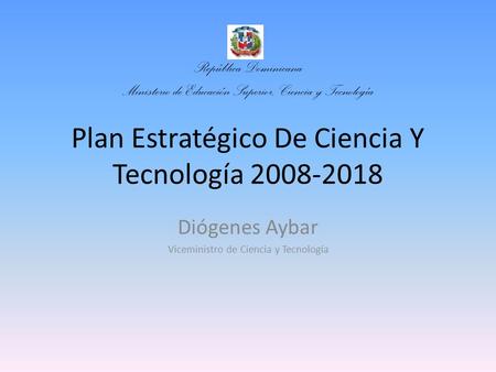 Plan Estratégico De Ciencia Y Tecnología