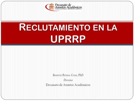 Reclutamiento en la UPRRP