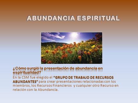 ABUNDANCIA ESPIRITUAL