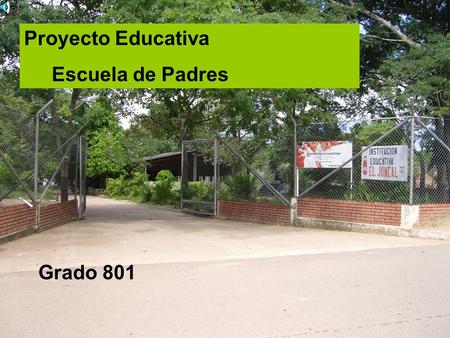 Proyecto Educativa Escuela de Padres Grado 801.