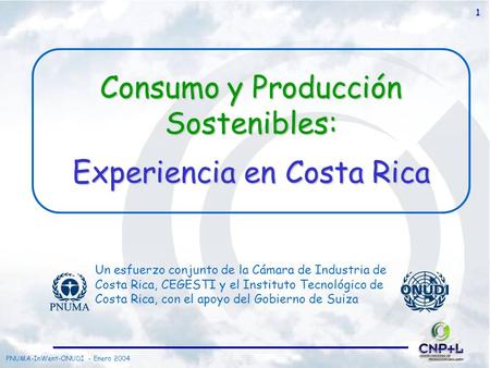 Consumo y Producción Sostenibles: Experiencia en Costa Rica