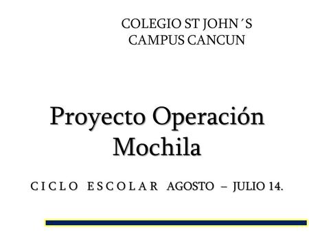 Proyecto Operación Mochila