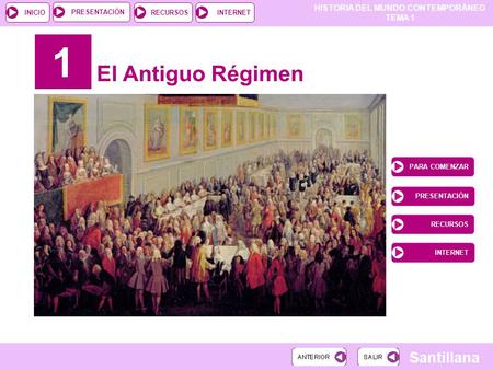1 El Antiguo Régimen PARA COMENZAR PRESENTACIÓN RECURSOS INTERNET.
