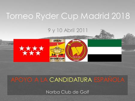 Torneo Ryder Cup Madrid 2018