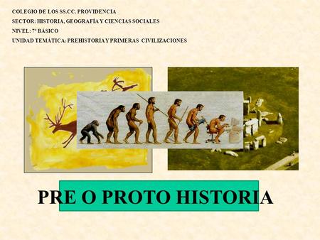 PRE O PROTO HISTORIA COLEGIO DE LOS SS.CC. PROVIDENCIA