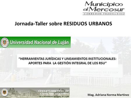 Jornada-Taller sobre RESIDUOS URBANOS