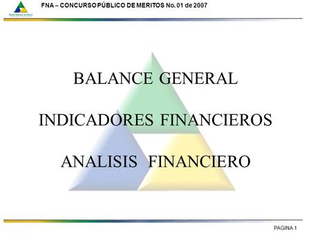 BALANCE GENERAL INDICADORES FINANCIEROS ANALISIS FINANCIERO
