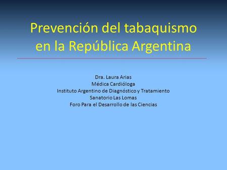 Prevención del tabaquismo en la República Argentina