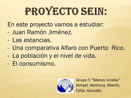 Proyecto Sein: En este proyecto vamos a estudiar: Juan Ramón Jiménez.