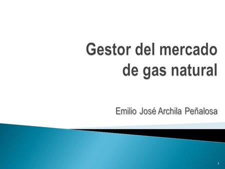 Gestor del mercado de gas natural Emilio José Archila Peñalosa