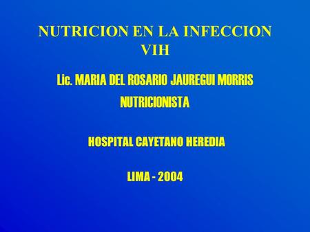 NUTRICION EN LA INFECCION VIH