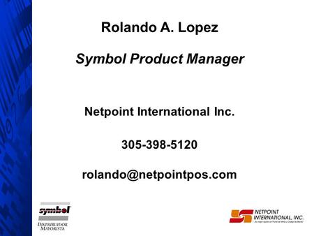 Symbol Product Manager Netpoint International Inc.