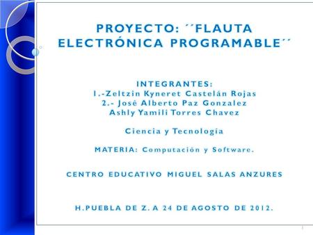 PROYECTO: ´´FLAUTA ELECTRÓNICA PROGRAMABLE´´