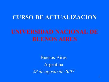 CURSO DE ACTUALIZACIÓN UNIVERSIDAD NACIONAL DE BUENOS AIRES