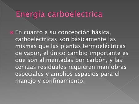 Energía carboelectrica