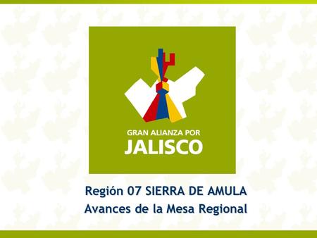 Región 07 SIERRA DE AMULA Avances de la Mesa Regional.