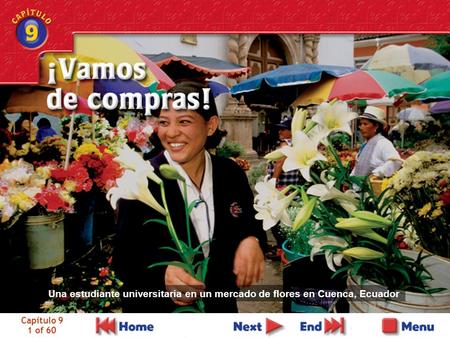 Una estudiante universitaria en un mercado de flores en Cuenca, Ecuador Capítulo 9 1 of 60.
