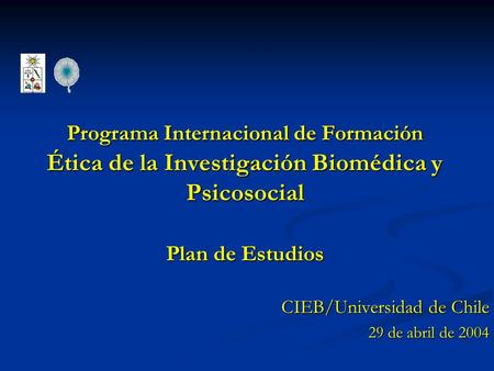 CIEB/Universidad de Chile 29 de abril de 2004