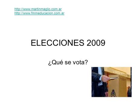 ELECCIONES 2009 ¿Qué se vota?