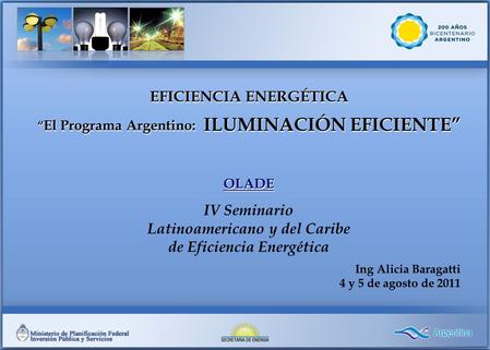 “El Programa Argentino: ILUMINACIÓN EFICIENTE”