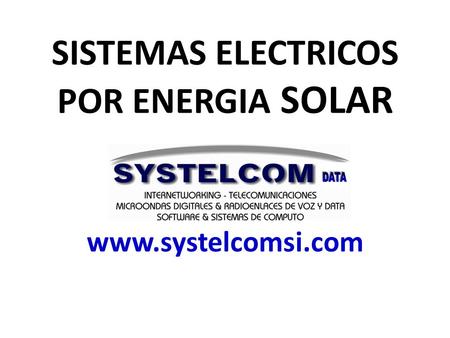 SISTEMAS ELECTRICOS POR ENERGIA SOLAR