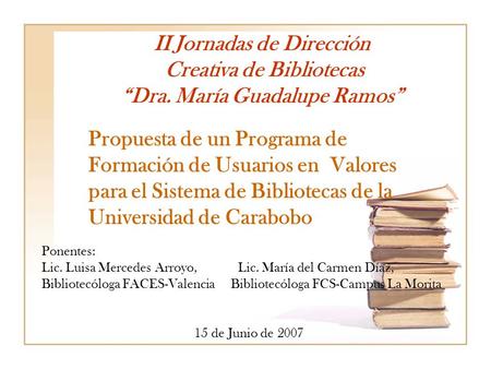 II Jornadas de Dirección Creativa de Bibliotecas “Dra