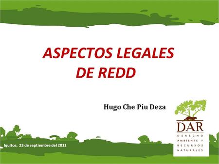 ASPECTOS LEGALES DE REDD