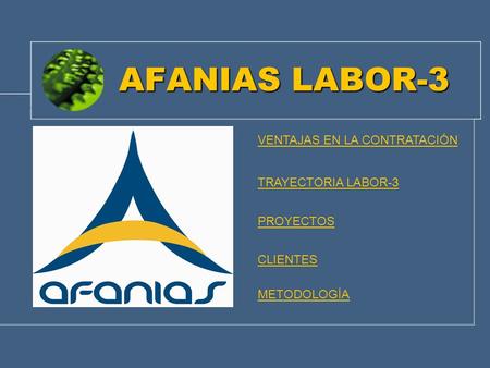 AFANIAS LABOR-3 VENTAJAS EN LA CONTRATACIÓN TRAYECTORIA LABOR-3