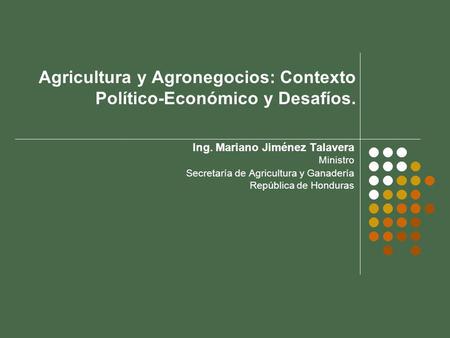 Agricultura y Agronegocios: Contexto Político-Económico y Desafíos.