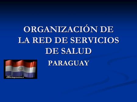 ORGANIZACIÓN DE LA RED DE SERVICIOS DE SALUD