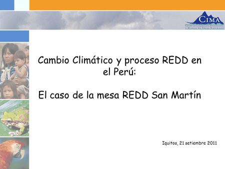 Cambio Climático y proceso REDD en el Perú: El caso de la mesa REDD San Martín Iquitos, 21 setiembre 2011.