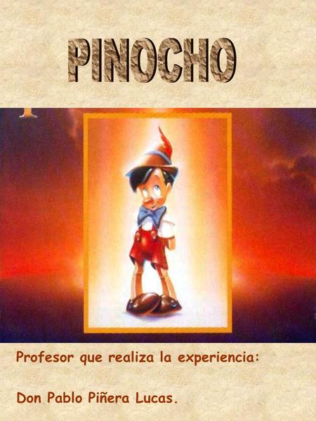 PINOCHO Profesor que realiza la experiencia: Don Pablo Piñera Lucas.