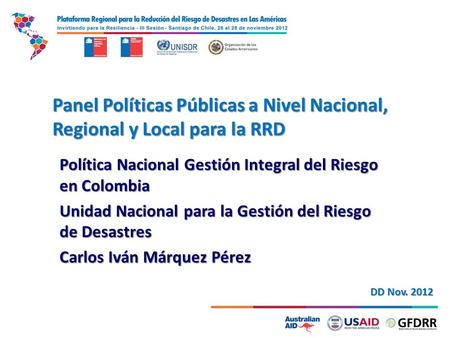Política Nacional Gestión Integral del Riesgo en Colombia