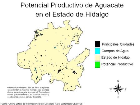 Principales Ciudades Cuerpos de Agua Estado de Hidalgo
