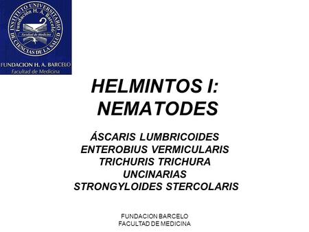 HELMINTOS I: NEMATODES