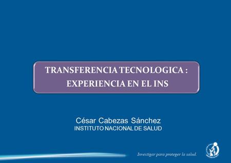 TRANSFERENCIA TECNOLOGICA :