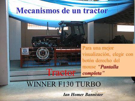 Tractor Mecanismos de un tractor WINNER F130 TURBO